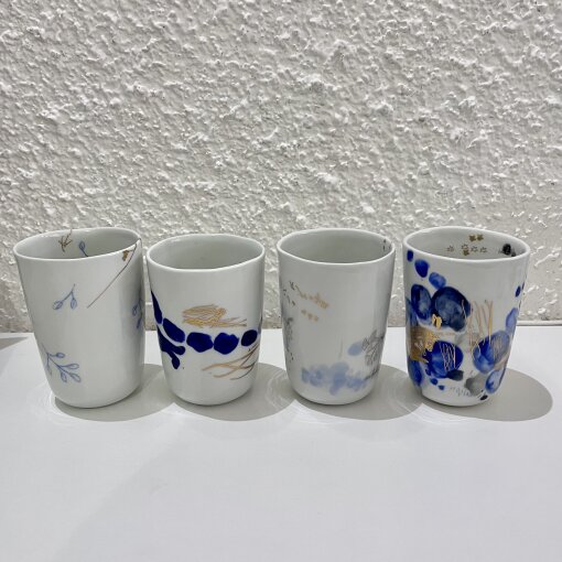 kelímek střední modrozlatý